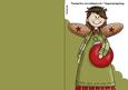 Christmas Angel with Bauble A5 Shaped Print & Fold Card
