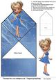 Linnea in Blue Party Dress Pop Up Spring Card