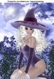 Pretty Witch in Purple A4 Card Topper Blonde