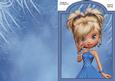 Linnea in Blue Party Dress Tag Shaped Front Quick Card