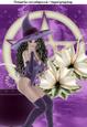 Pretty Witch in Purple with Pentacle A4 Card Front Brunette