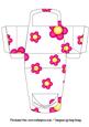 3D Handbag Purse Shaped Gift Box Bright Pink Flowers