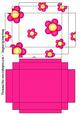 Gift Box with Lid Bright Pink Flowers