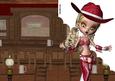 Delta Cowgirl A5 Shaped Front Print and Fold Card