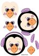 Christmas Penguin in Earmuffs Decoupage Sheet Lilac