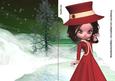 Victorias Christmas A5 Shaped Front Print and Fold Card