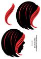 Teenage Girl Silhouette Decoupage Sheet Red Streak