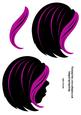 Teenage Girl Silhouette Decoupage Sheet Purple Streak