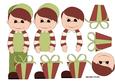 Christmas Boy with Present Decoupage Sheet in Red and Green