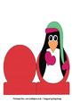 Christmas Penguin with Heart Stand Up Card