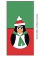 Christmas Penguin in Scarf Over the Edge Card