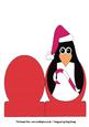 Christmas Penguin with Red Candy Cane Stand Up Card