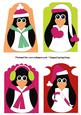 Christmas Penguins Tag Topper Sheet
