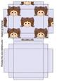 Little Girl Gift Box with Lid Brown Hair
