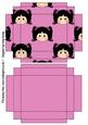 Little Girl Gift Box with Lid Black Hair