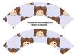 Little Girl Cupcake Wrappers Brown Hair