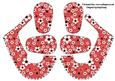 3D Baby Shoes in Daisy Daisy in Red