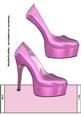 Pink High Heel Shoe Roll Around 3D Card Topper