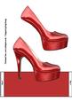 Red High Heel Shoe Roll Around 3D Card Topper