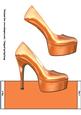 Orange High Heel Shoe Roll Around 3D Card Topper