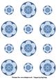 Round Floral Card Toppers in Blue