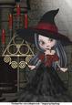 Witch with Candelabra A4 Topper Black Hair