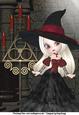 Witch with Candelabra A4 Topper Blonde Hair