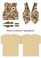 Daisy Daisy Waistcoat Shaped Card in Brown