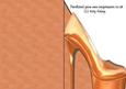 High Heel Shoe Print and Fold Shaped Front Card in Orange