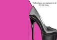 High Heeled Shoe Shaped Front Card in Black and Hot Pink