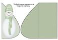 Pastel Green Snowman Tear Drop Card