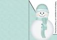 Pastel Blue Snowman A5 Shaped Front Print and Fold Card
