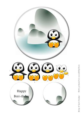 Icy Penguin Decoupage Card