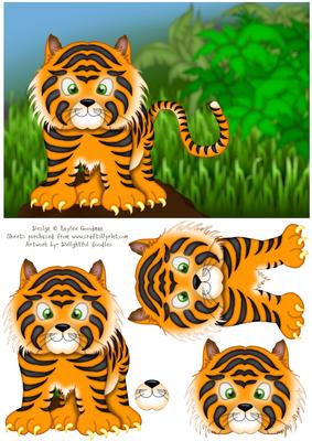Decoupage Tiger Card