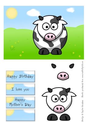 Layered Cow Card