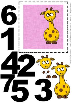 Girl's Giraffe Age Card
