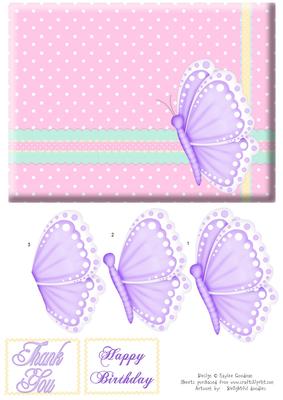 Pink and Purple Butterfly Card