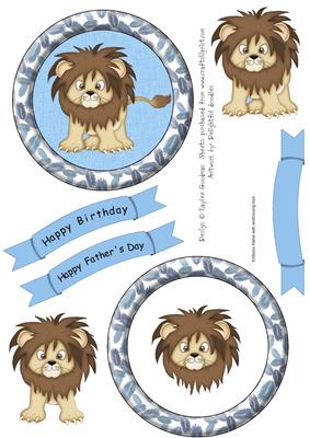 Lion in a Circle Layered Card