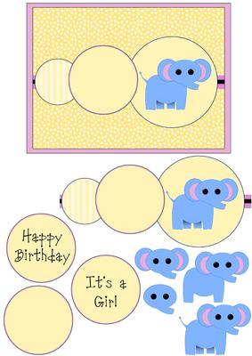Girls Elephant Birthday Card