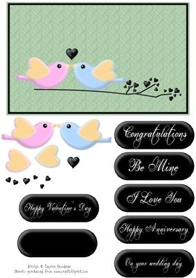 Love Birds with Love Hearts