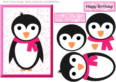 Cold Pink Penguin Star Card