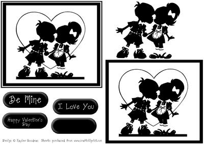 Black and White Kids Kissing Layered Card
