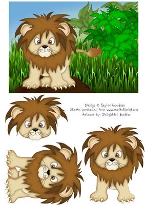 Decoupage Lion and Jungle Card