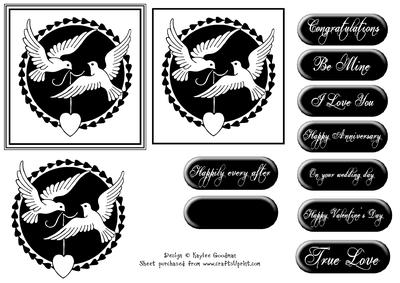 Beautiful, Black and White Silhouette Dove