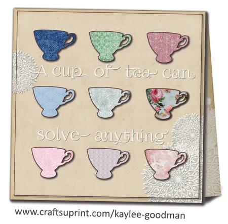 Vintage Doily Teacups Card