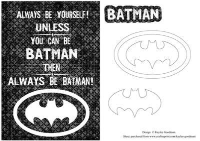 White Batman Symbol Card
