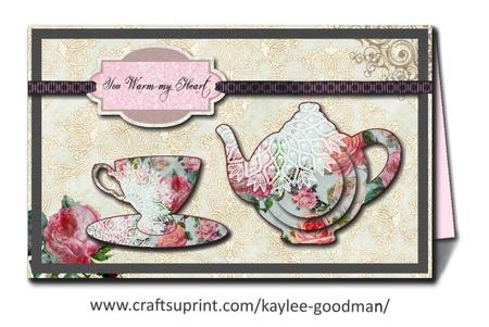 Vintage, Doily, Rose and Tea Card