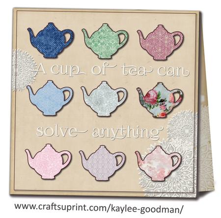 Vintage Doily Teapots Card