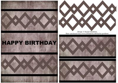 Geometric Vintage Male's Birthday Card