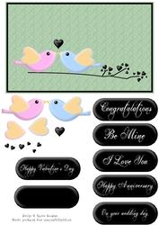 Love Birds with Love Hearts